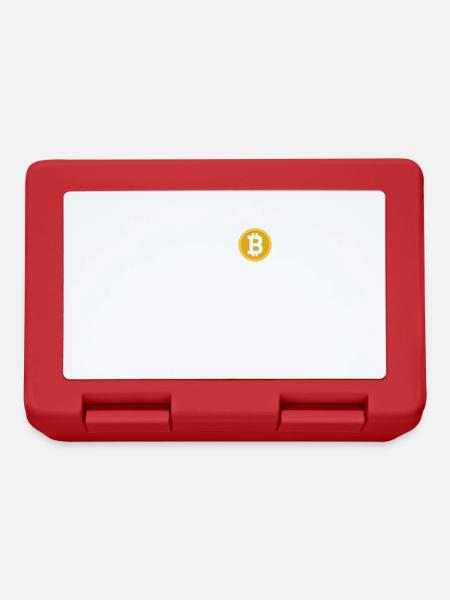 Bitcoin Herzschlag EKG Heartbeat Crypto Trade BTC - Brotdose - Rot