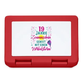 19 Geburtstag Frauen Geschenk 19 Jahre Geburtstag - Brotdose - Rot - Vorne