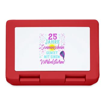 25 Geburtstag Frauen Geschenk 25 Jahre Geburtstag - Brotdose - Rot - Vorne