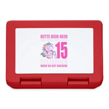 15 Jahre verheiratet lustig 15. Hochzeitstag - Brotdose - Rot - Vorne