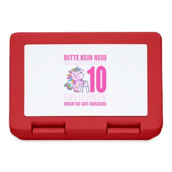10 Jahre verheiratet lustig 10. Hochzeitstag - Brotdose - Rot - Vorne