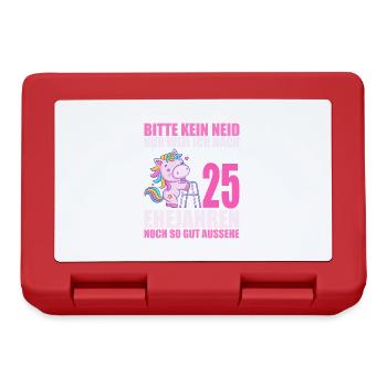 25 Jahre verheiratet lustig 25. Hochzeitstag - Brotdose - Rot - Vorne