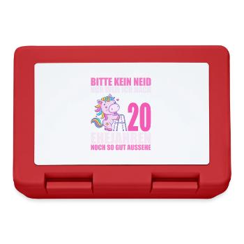 20 Jahre verheiratet lustig 20. Hochzeitstag - Brotdose - Rot - Vorne