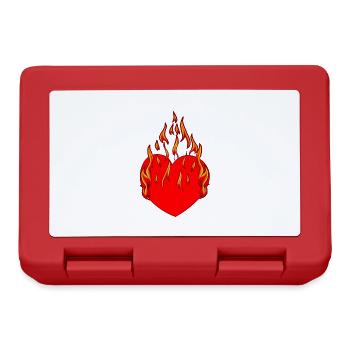 Coeur, Feu, Flamme, Enfer, Amour, Amour, Relation, - Boîte à goûter - rouge - Devant
