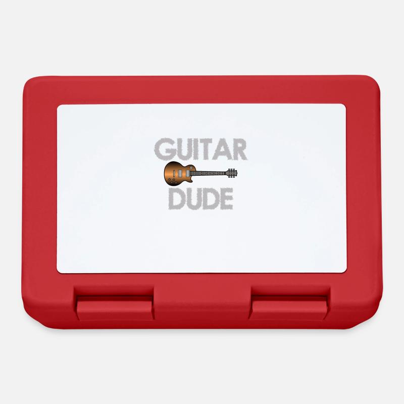 Guitar Dude Music Player Musicien Guitariste Graphiques - Boîte à goûter - rouge