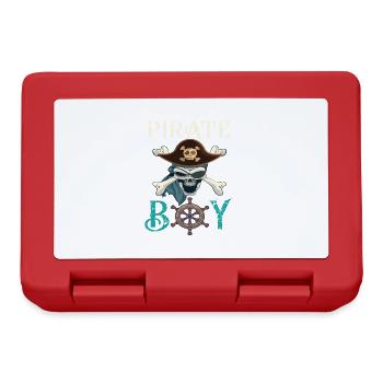 Pirate Skull Pirate Ship Gift Idea - Lunchbox - red - Front