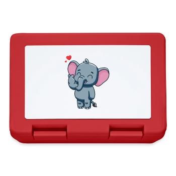 Süßer Baby Elefant mit Herz - Brotdose - Rot - Vorne