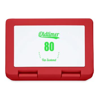 Oldtimer Top Zustand 80 Jahre 80.Geburtstag - Brotdose - Rot - Vorne