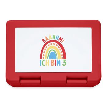 3 Jahre Geburtstagskind Regenbogen 3. Geburtstag - Brotdose - Rot - Vorne