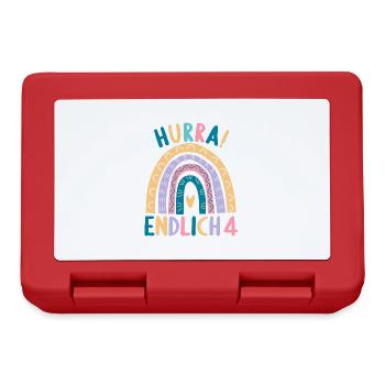 4 Jahre Geburtstagskind Regenbogen 4. Geburtstag - Brotdose - Rot - Vorne