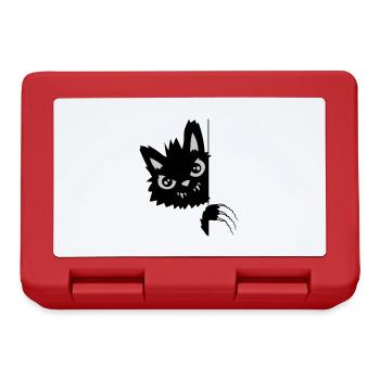 Evil Cat Scratches - Lunchbox - red - Front