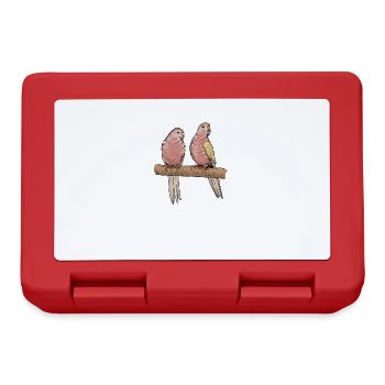 Bourke Parakeet I Rose-bellied Parakeet Motif for Bird - Lunchbox - red - Front
