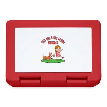 Citation drôle fille aime sauver des animaux chats - Boîte à goûter - rouge - Devant