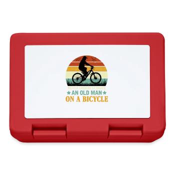 Never Underestimate An Old Man On A Bicycle - Lunchbox - red - Front