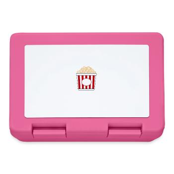 Films et pop-corn drôle disant que le garçon aime - Boîte à goûter - rose - Devant