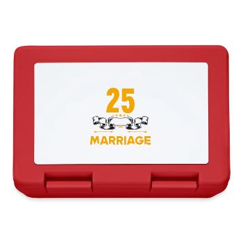 I survived 25 years of marriage 25th wedding anniversary - Lunchbox - red - Front
