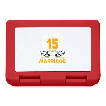 J’ai survécu à 15 ans de mariage 15ème anniversaire de mariage - Boîte à goûter - rouge - Devant