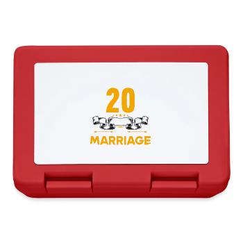 Ich habe 20 Jahre Ehe überlebt 20.Hochzeitstag - Brotdose - Rot - Vorne
