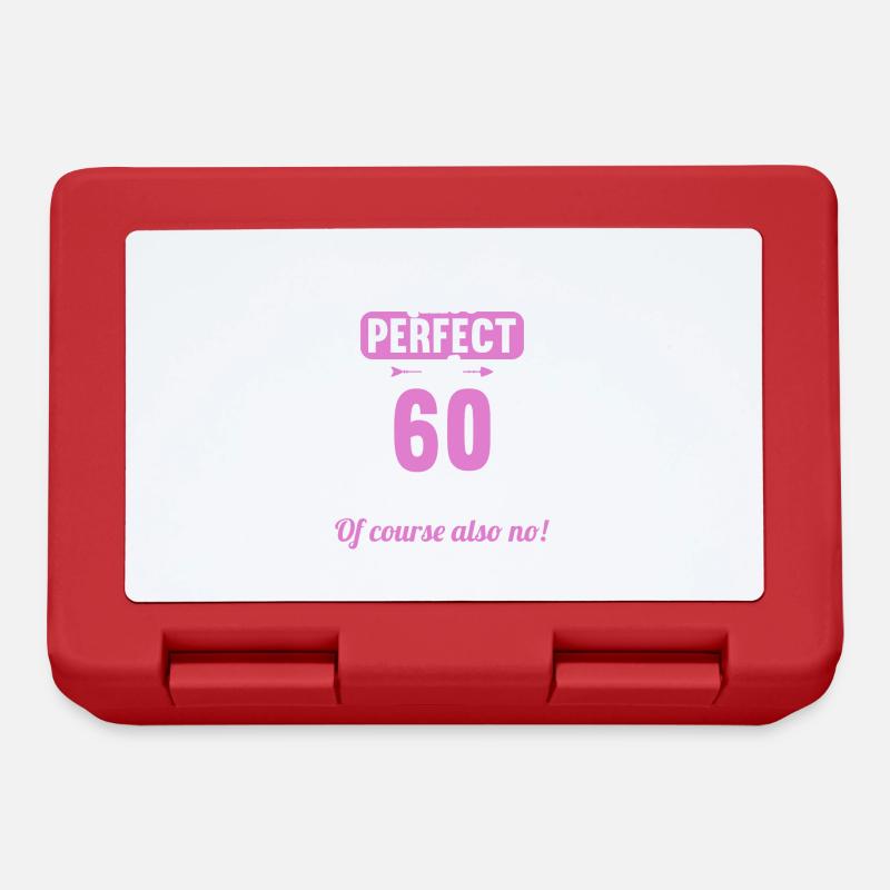 Bin ich perfekt mit 60 Jahren 60. Geburtstag - Brotdose - Rot