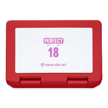 Bin ich perfekt mit 18 Jahren 18. Geburtstag - Brotdose - Rot - Vorne