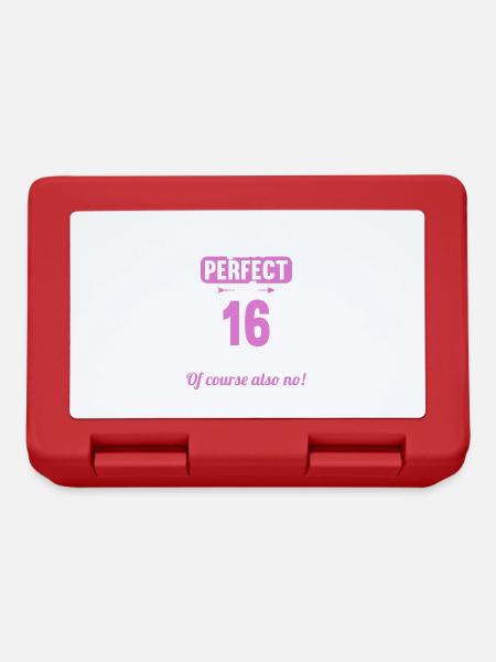 Bin ich perfekt mit 16 Jahren 16. Geburtstag - Brotdose - Rot