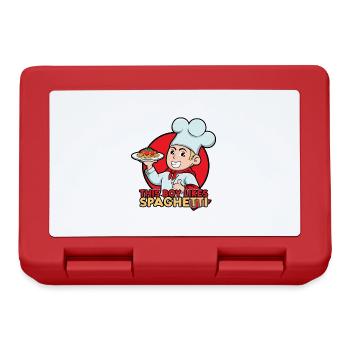 Ironic Saying Boy Likes Spaghetti Italian Food - Lunchbox - red - Front