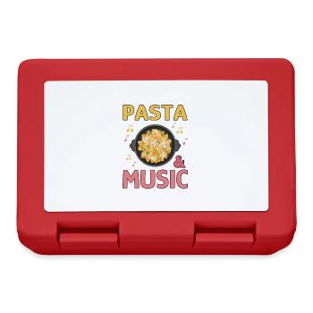 Pasta and Music Notes Italian Food Chef Spaghetti - Lunchbox - red - Front