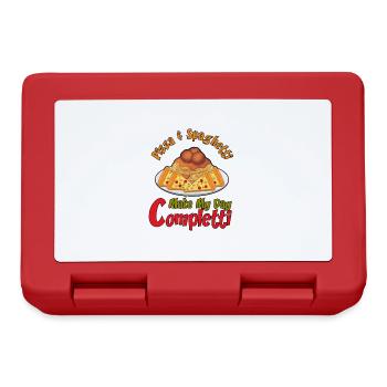 Pizza and Spaghetti Completti Ironic Quote Pasta - Lunchbox - red - Front