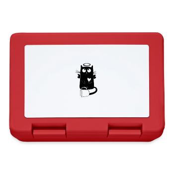 Lustiger Katzen Spruch süßes Kätzchen Engelchen - Brotdose - Rot - Vorne