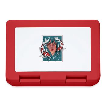 Filles avec Koi - Boîte à goûter - rouge - Devant