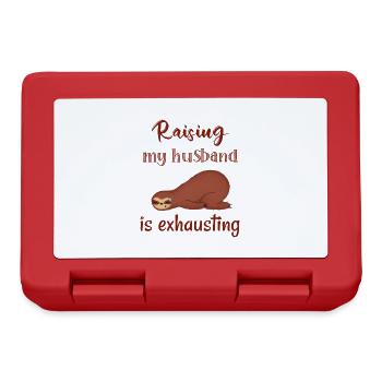 Raising My Husband Is Exhausting. Funny Sloth - Lunchbox - red - Front