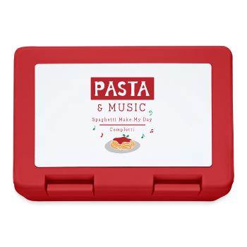Pâtes et notes de musique Spaghetti Food musicien - Boîte à goûter - rouge - Devant