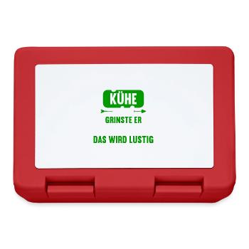 Als Gott meine Kühe schuf das wird lustig Kuh - Brotdose - Rot - Vorne