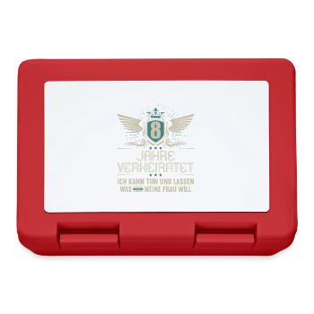 8 Jahre verheiratet kann tun 8.Hochzeitstag - Brotdose - Rot - Vorne