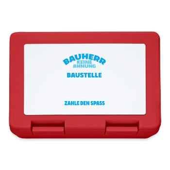 Hausbau Richtfest Spruch Bauherr Keine Ahnung Ich - Brotdose - Rot - Vorne