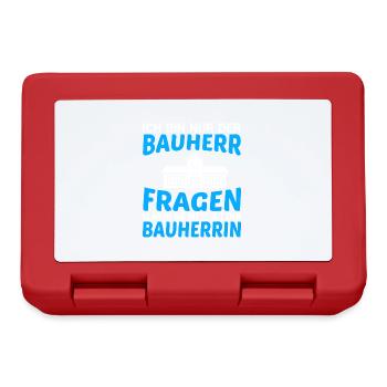 Lustiger Hausbau Richtfest Bauherr Spruch für - Brotdose - Rot - Vorne