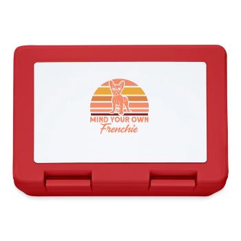 Frenchie Bulldogge Französische Bulldogge Geschenk - Brotdose - Rot - Vorne