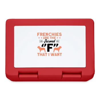 Frenchie Bulldogge Französische Bulldogge Geschenk - Brotdose - Rot - Vorne
