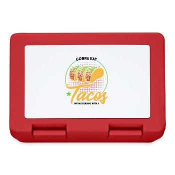 Taco Tacos Mexican Fast Food Gift - Lunchbox - red - Front