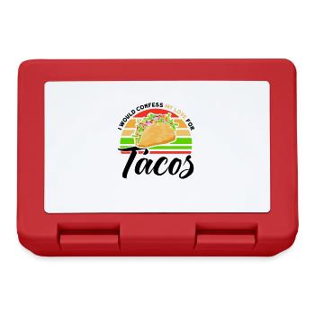 Taco Tacos Mexican Fast Food Gift - Lunchbox - red - Front