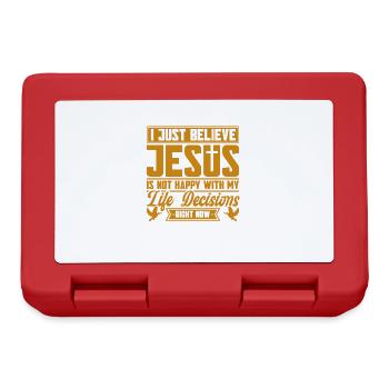 Jesus Bible Christian Religious Church Gift - Lunchbox - red - Front