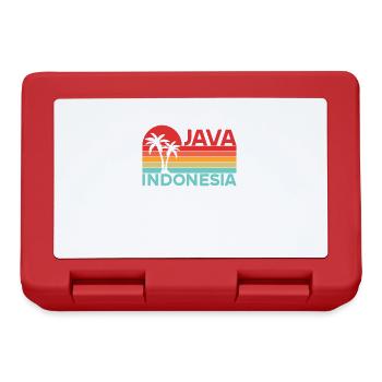 Vintage Urlaub Reise Java Indonesien Asien - Brotdose - Rot - Vorne