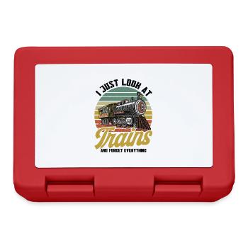 Modellbahn Zug Lokomotiven Geschenk - Brotdose - Rot - Vorne