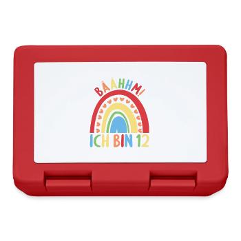 12 Jahre alt Rainbow Regenbogen 12. Geburtstag - Brotdose - Rot - Vorne