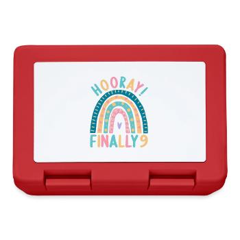 9 years old Rainbow Rainbow 9th birthday - Lunchbox - red - Front