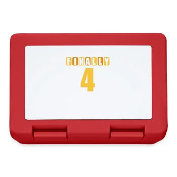 Finally 4 mom says have only 2 mistakes 4th birthday - Lunchbox - red - Front