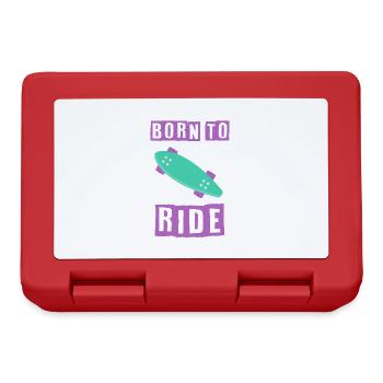born to ride skateboard skate rider - Lunchbox - red - Front