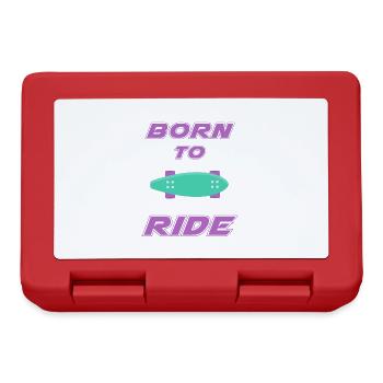 born to ride skateboard skate rider - Lunchbox - red - Front