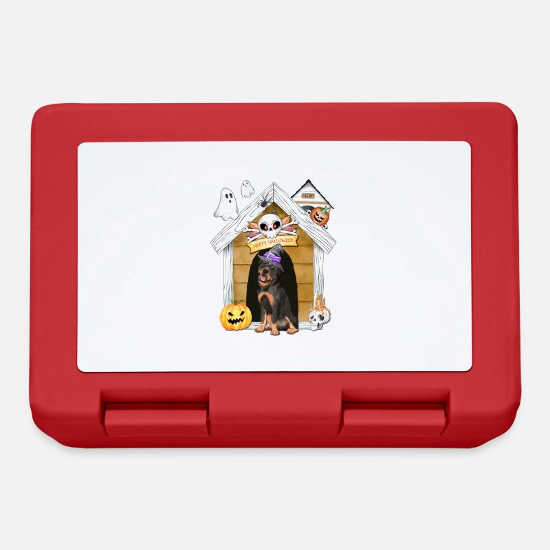Halloween Rottweiler Dog Witch - Lunchbox - red