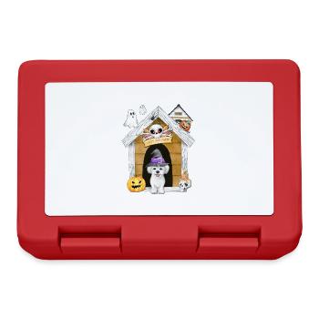Halloween Maltese Dog Witch - Lunchbox - red - Front